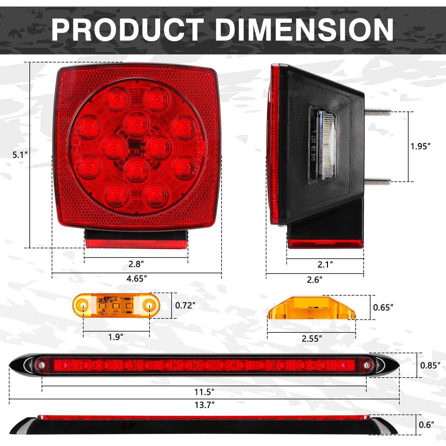 RONSTA 2-piece tail lights provide clear rear signaling.