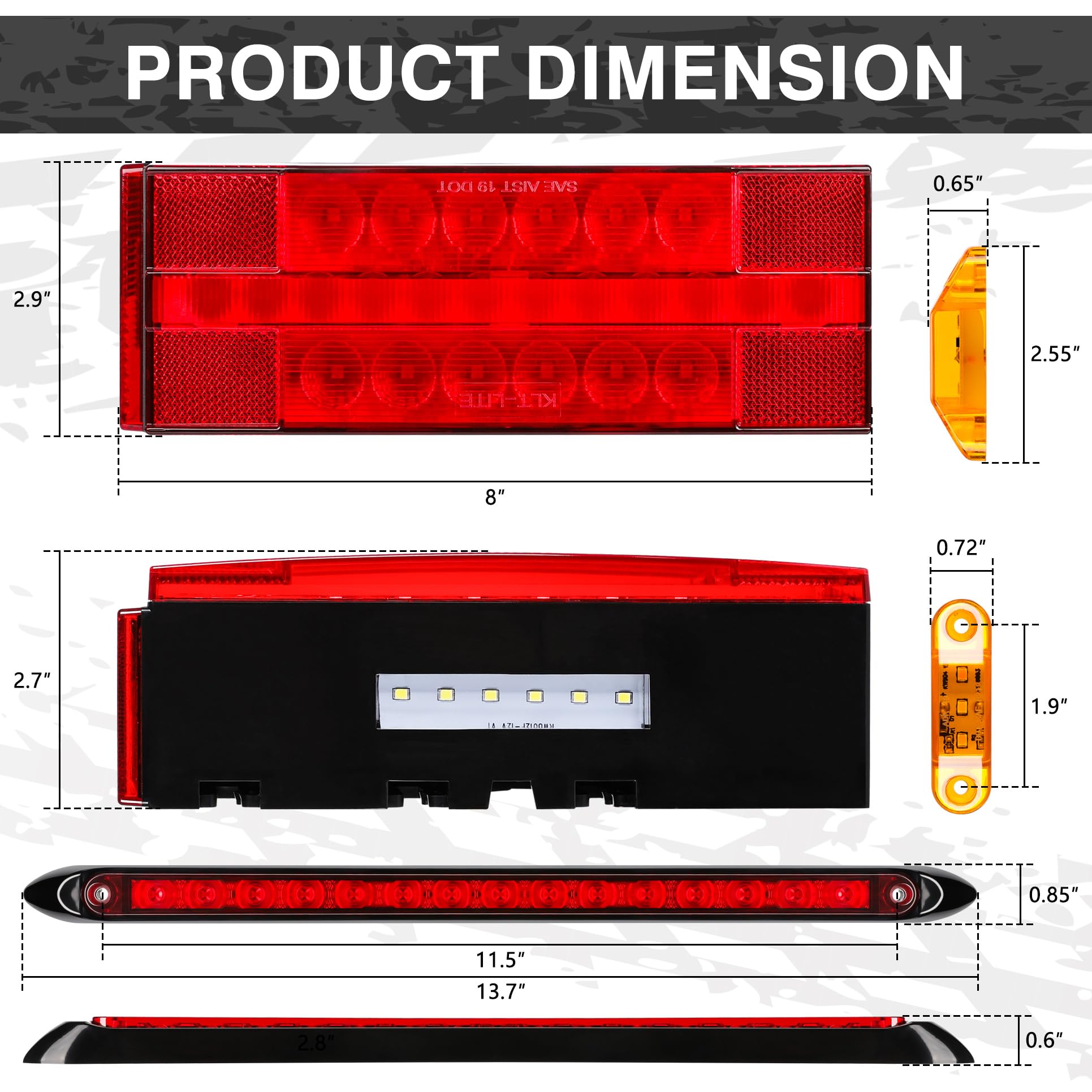 RONSTA mini marker lights kit enhances trailer visibility and compliance.