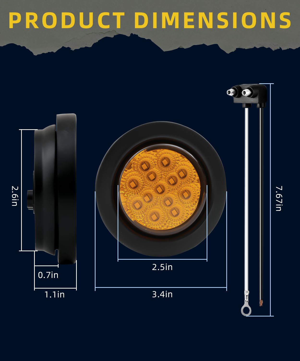 Ronybuy 13-LED 2.5-inch marker light with enhanced light pattern