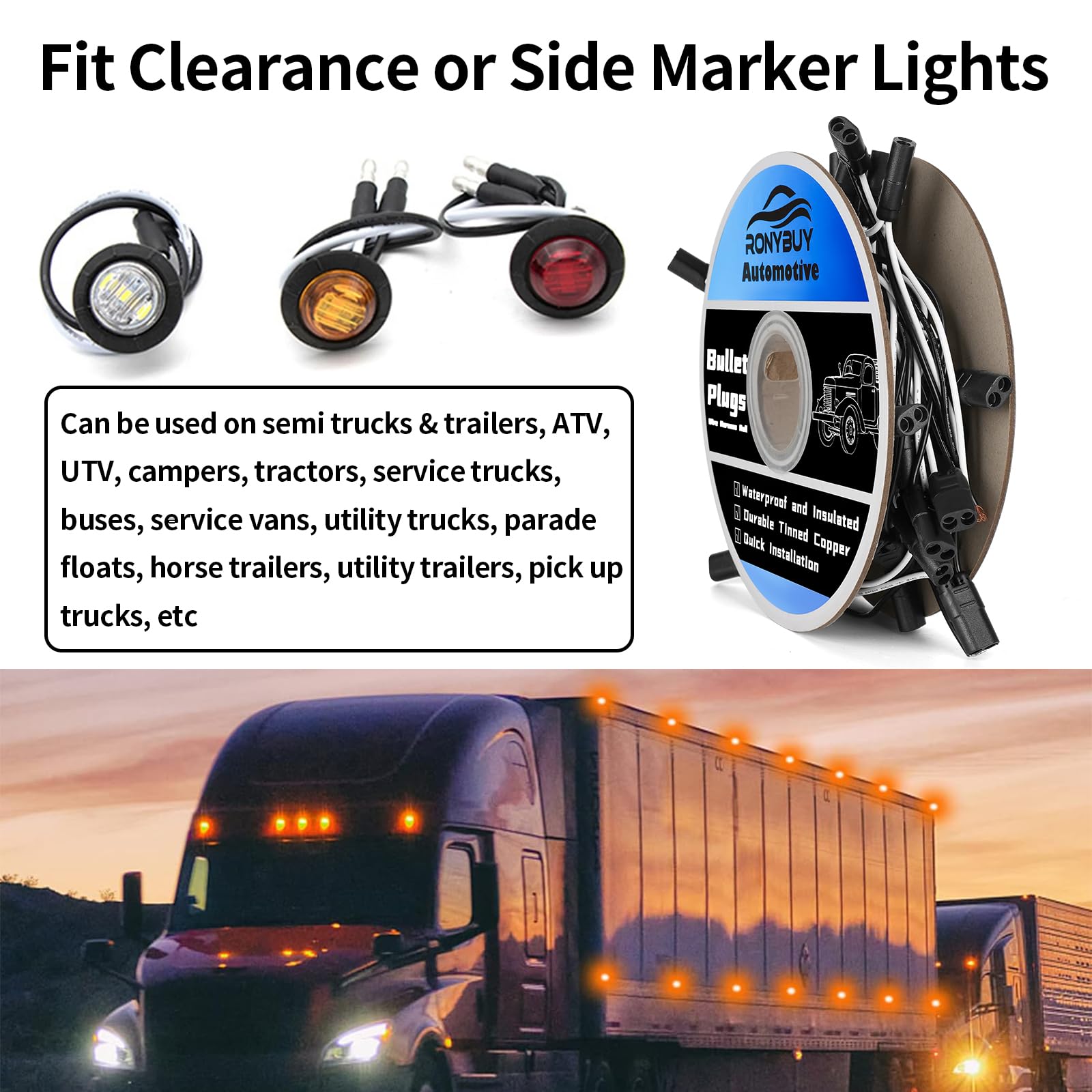 Ronybuy 6-inch lead spacing enables tidy, precise trailer light installs.