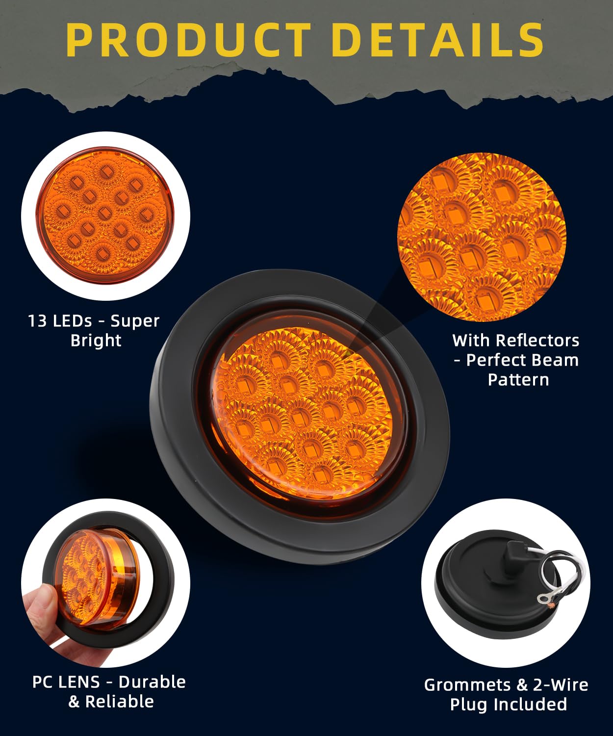 Ronybuy flush-mount 2.5-inch marker light for clean exterior fit