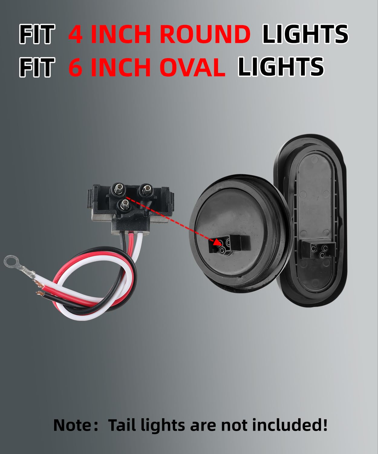 Ronybuy oval-light pigtail harness suitable for round or oval trailer lights.