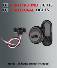 Ronybuy oval-light pigtail harness suitable for round or oval trailer lights.