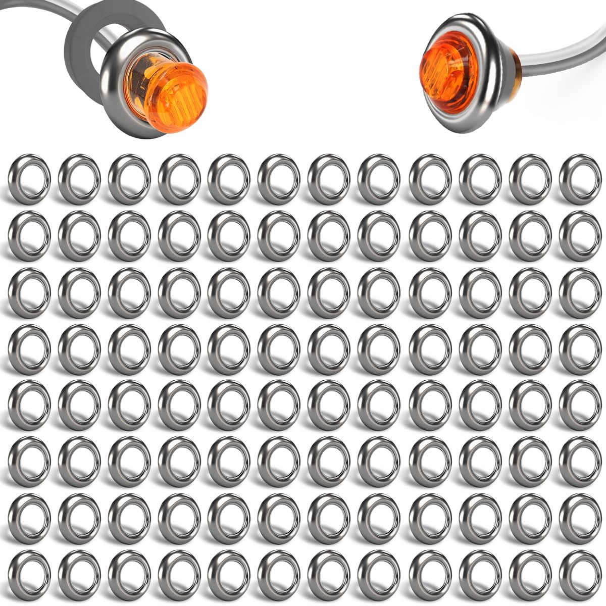 Ronybuy bezel for round marker lights with durable stainless steel finish.