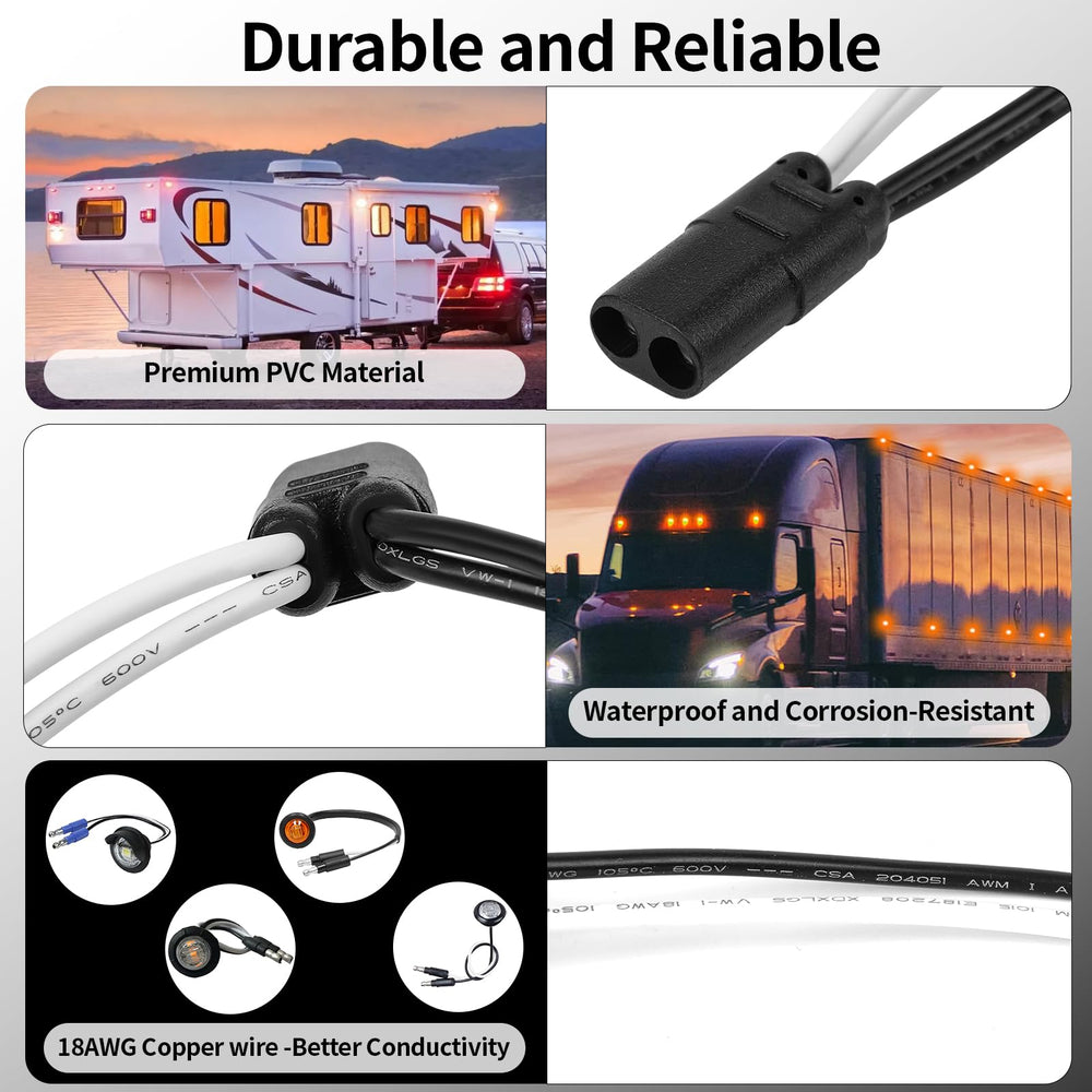 Ronybuy suitable for trucks, trailers, campers with 2-pin plugs.