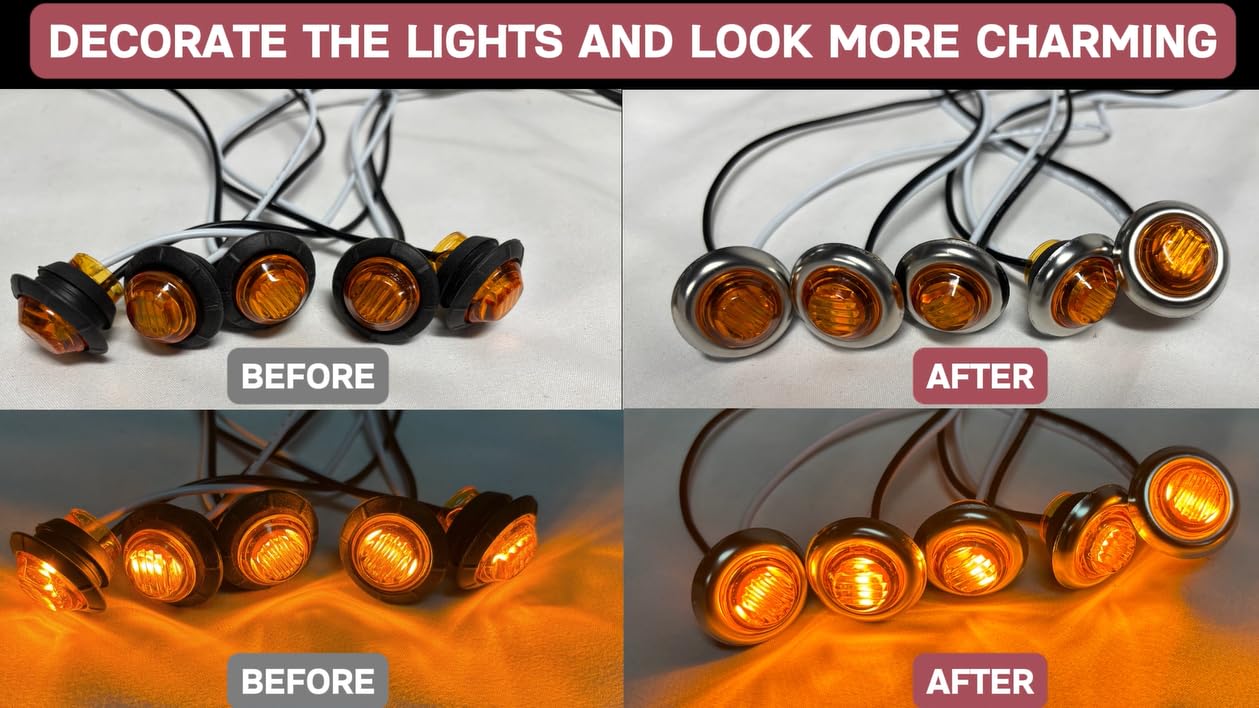 Ronybuy marker light bezel enhances trailer appearance and edge protection.