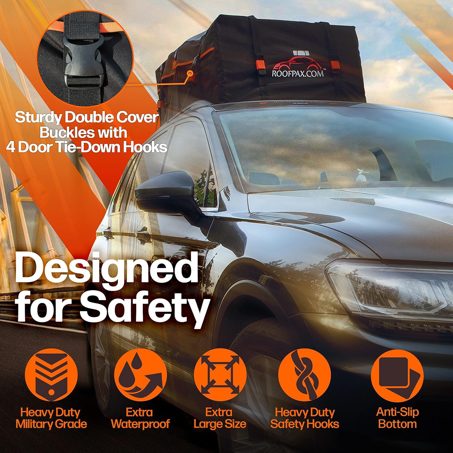 RoofPax easy setup saves time when packing for weekend getaways