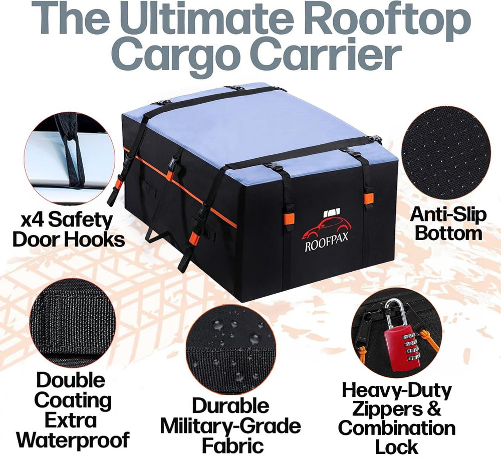 RoofPax installation works with or without rack to fit most vehicles