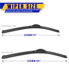 Rooppa 14-inch front windshield wiper blade for efficient windscreen clearing