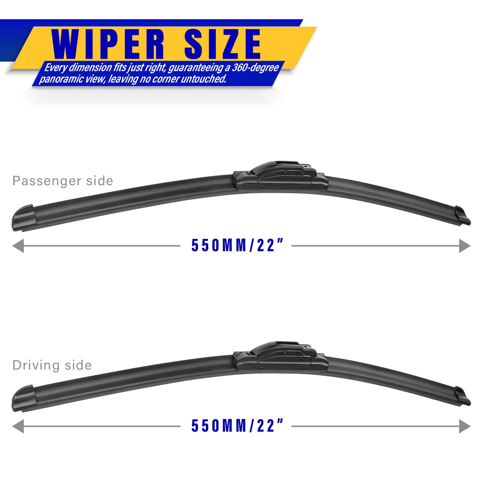 Rooppa 22 inch front wiper blade for Silverado 1500 right improves rain visibility