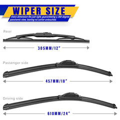 Rooppa 18-inch front blade improves night driving clarity on GMC Terrain.