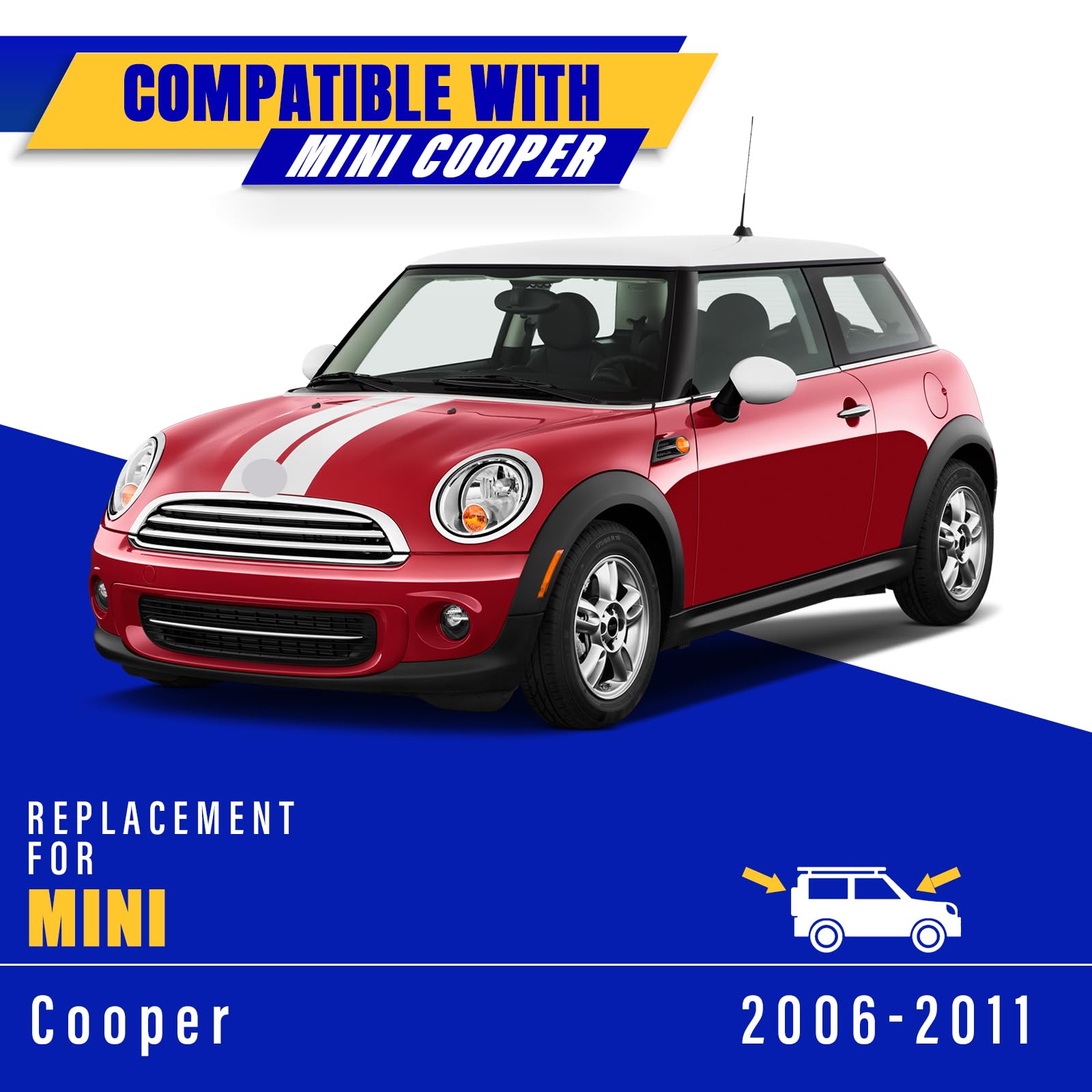 Rooppa 3-wipers easy-install design for plug-and-play on Mini Cooper