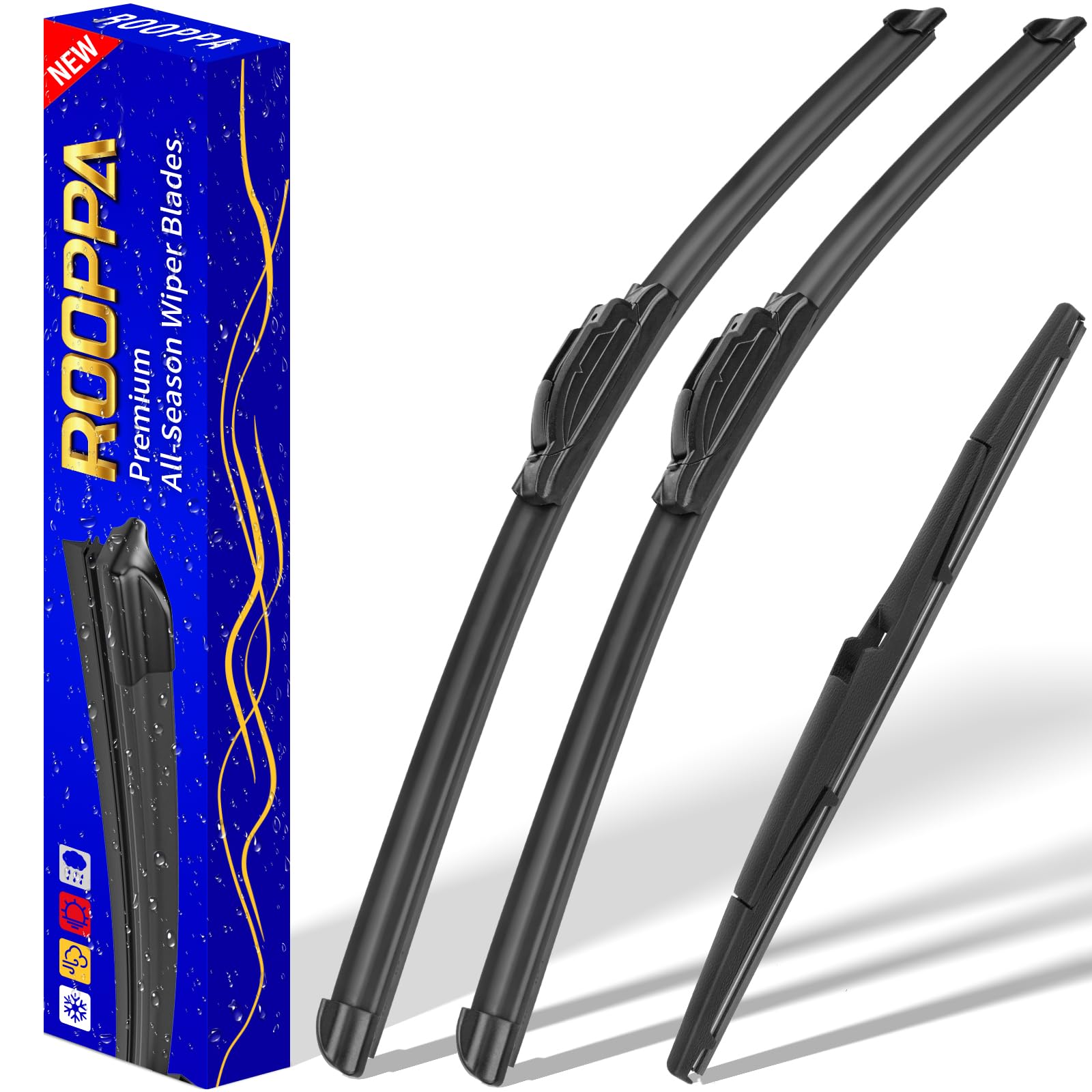 Rooppa 3 wipers for Lexus RX front blades set improves visibility in rain