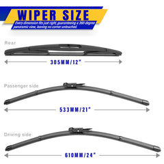 Rooppa 21-inch front wiper blade for Buick Enclave enhances water clearing.