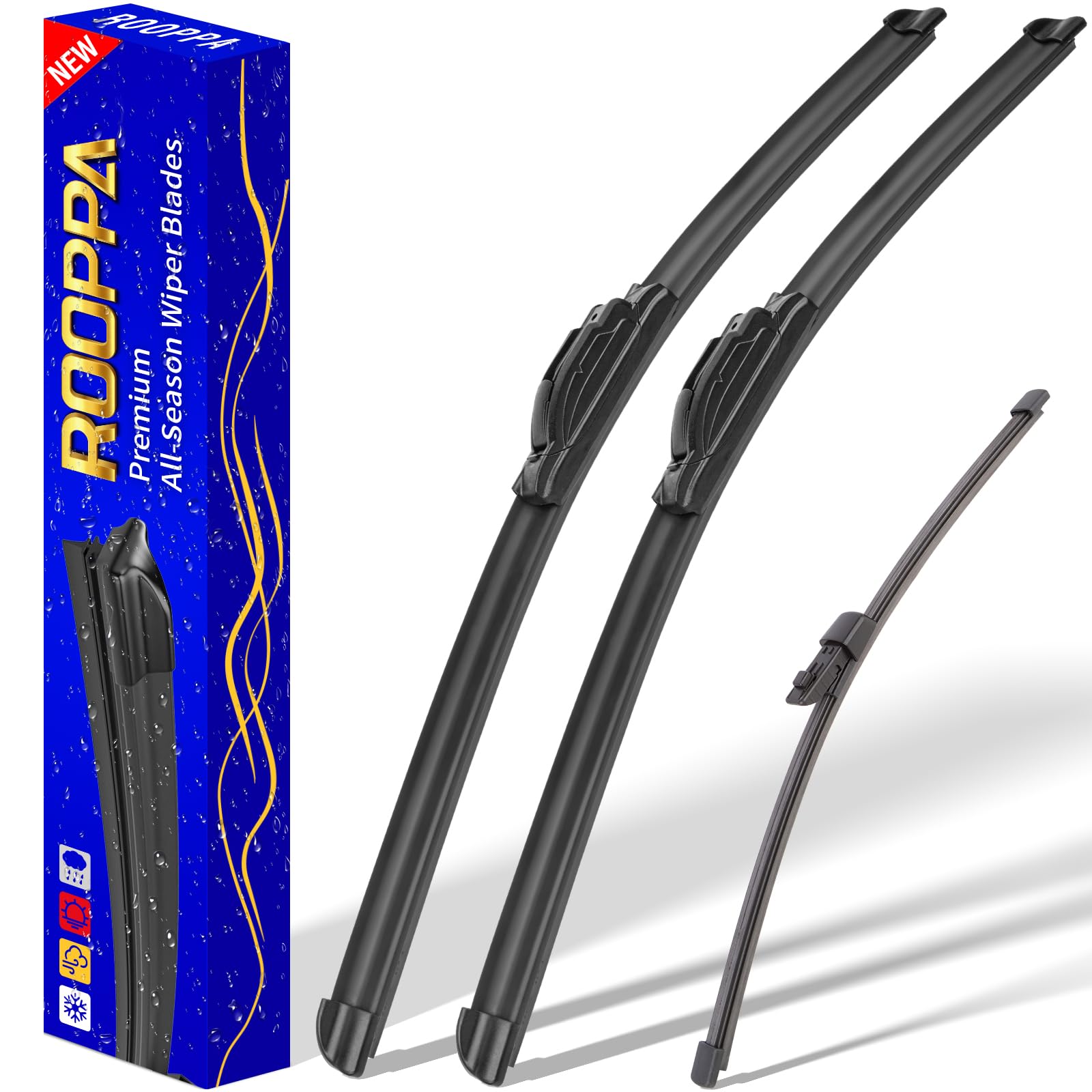 Rooppa 3 wipers replacement for 2017 Expedition front blades ensuring clear visibility in rain