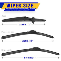 Rooppa 20-inch front wiper blade delivers clean mid windshield wipes