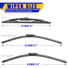 Rooppa GMC Acadia 21-inch front wiper blade for clear wiper performance.
