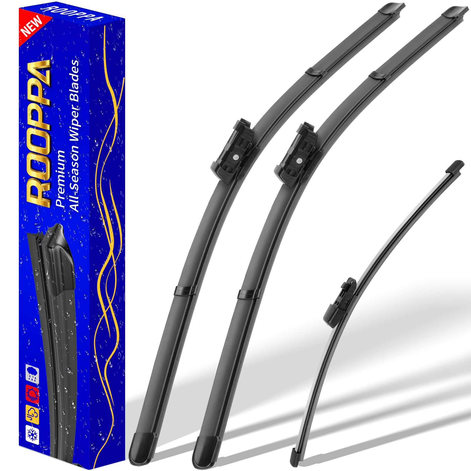 Rooppa Atlas 26-inch front wiper blade in action delivering clear visibility