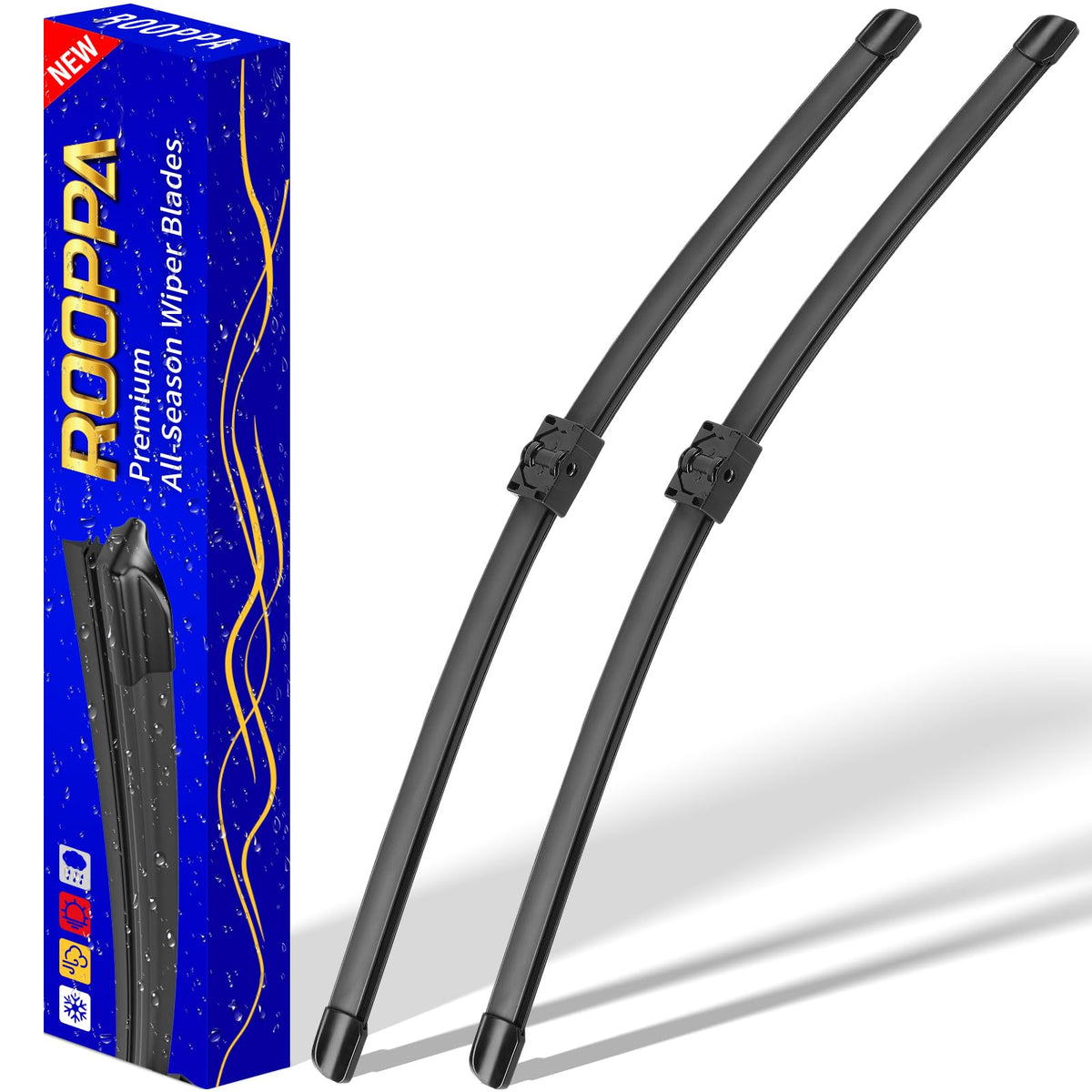 Rooppa BMW 3-Series front wiper blades 24/19 inches for clear visibility