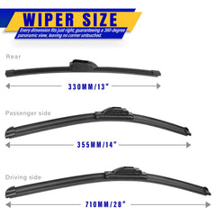 Rooppa Elantra 14-inch front wiper blade delivers quiet operation and smooth wipes