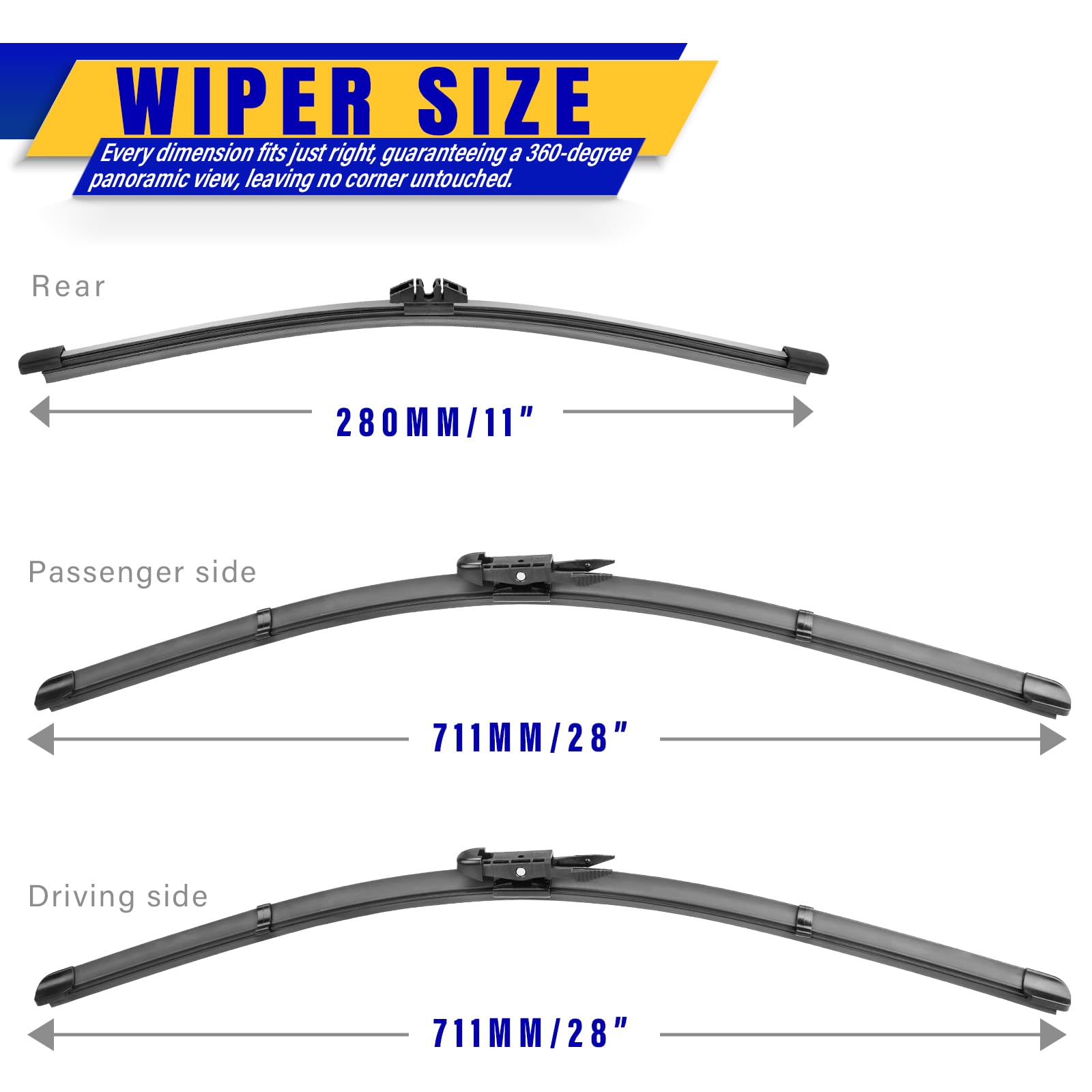 Rooppa Escape OEM replacement wiper blades ensure seamless fit and smooth operation