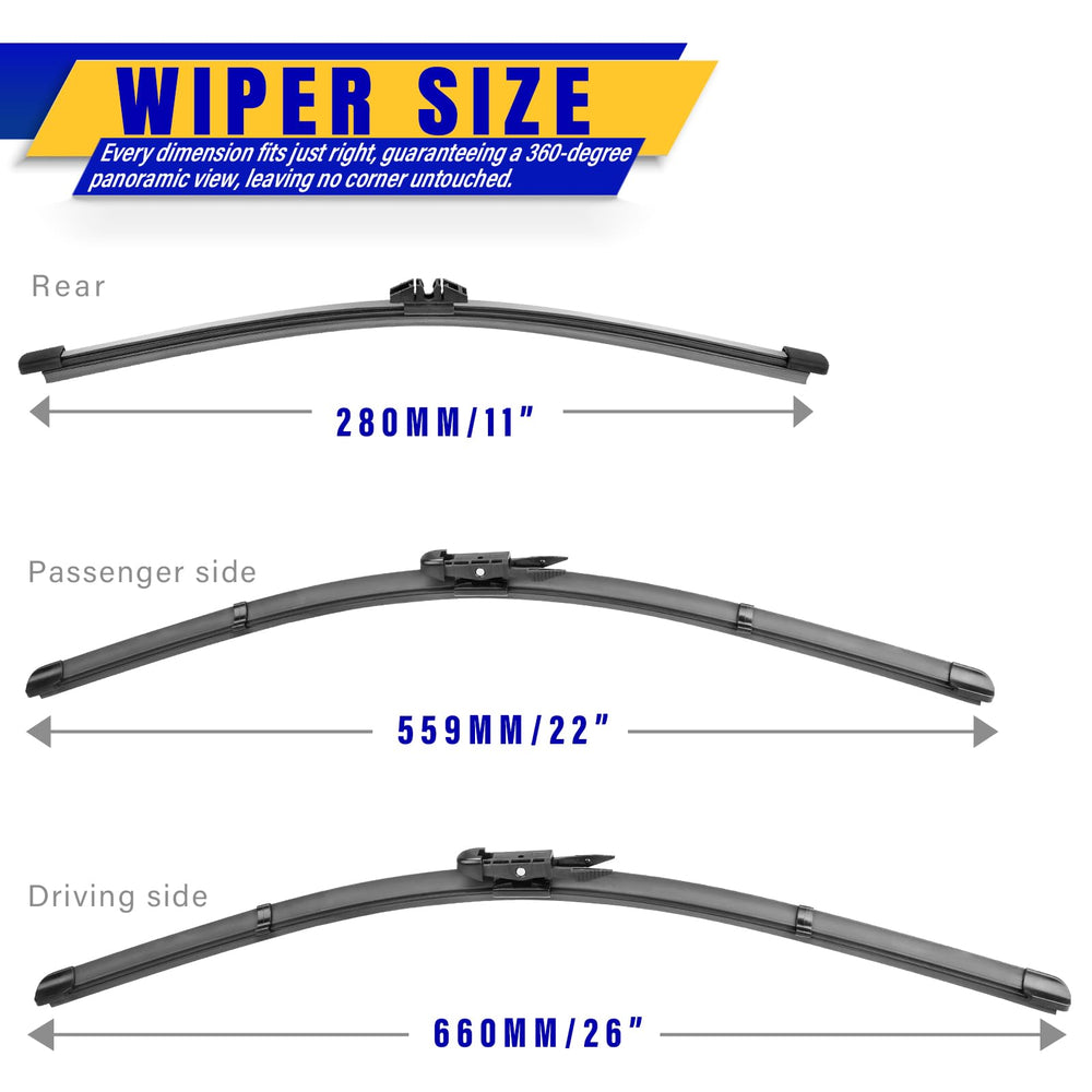 Rooppa Ford Explorer 22-inch passenger wiper blade for clear wiping and quiet use