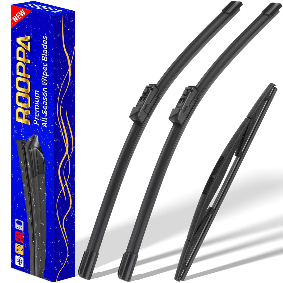 Rooppa Forester 26-inch front blade in action delivering clear visibility on wet roads.