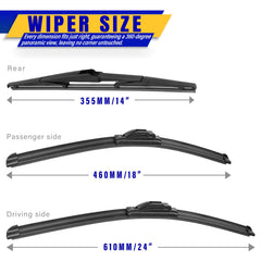Rooppa front wiper blade frame close-up showing stainless spring.