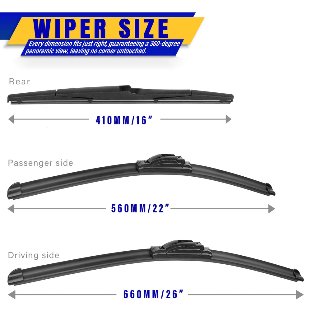 Rooppa Lexus RX front blades close-up shows durable rubber for longevity