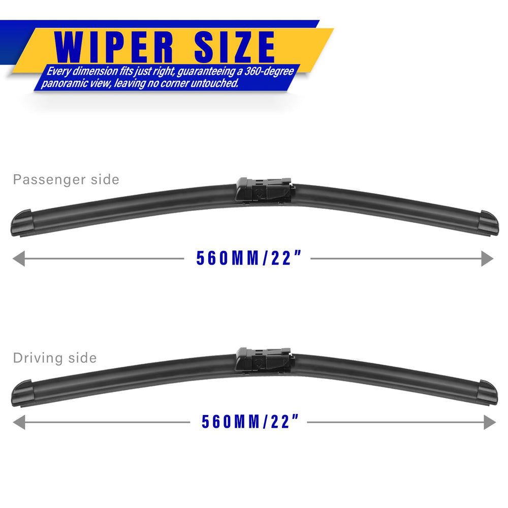 Rooppa OEM replacement wipers compatible with GMC Sierra for quick swap