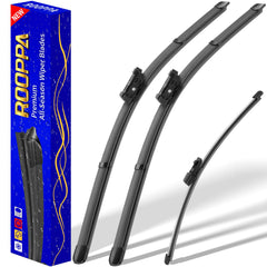 Rooppa Tiguan wiper set 25-22-15 front blades for reliable rain visibility