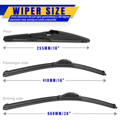 Rooppa 16-inch driver wiper blade for RAV4 provides smooth wipe performance.