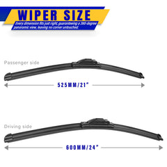 Rooppa wiper blades installed on Dodge Charger front windshield for reliable rain visibility