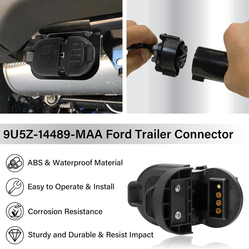 ROOTMUTIFY rugged plastics protecting harness on Ford towing setup.