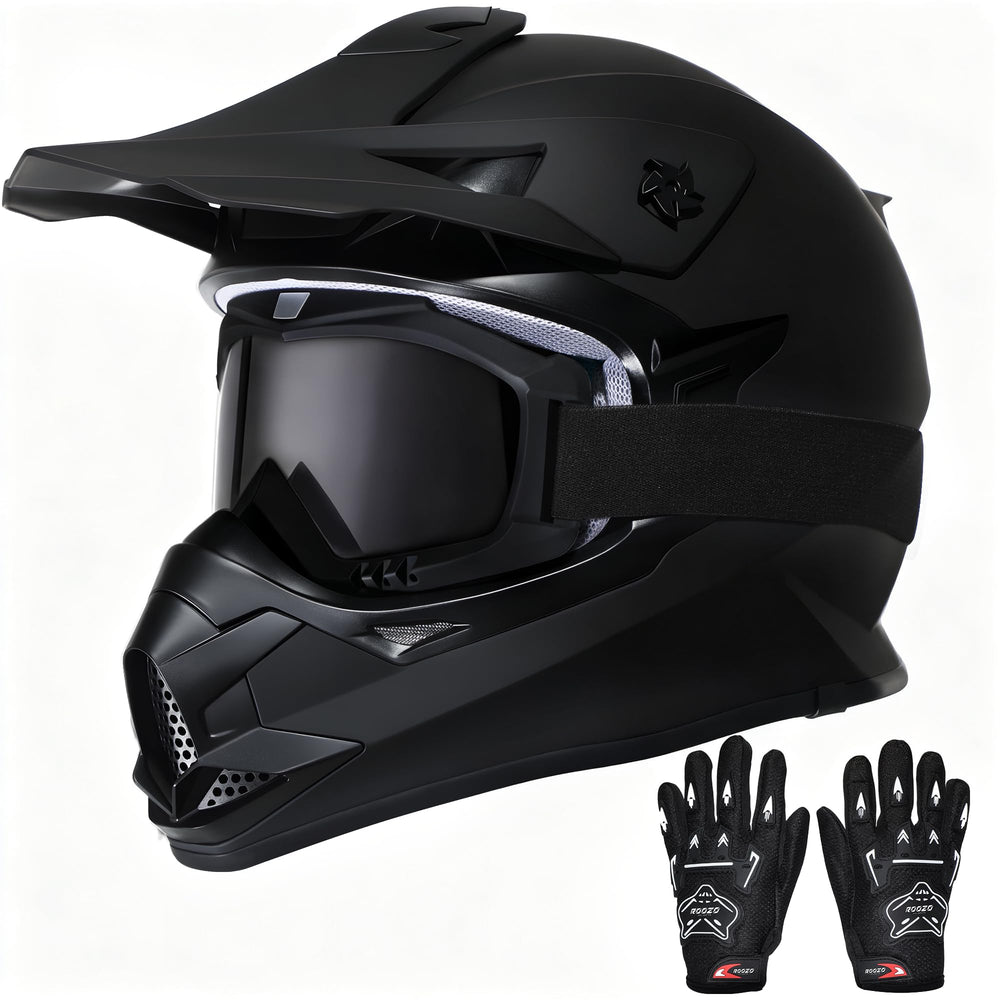 Roozo Kids Dirt Bike Helmet front view showcasing DOT safety and bright color.
