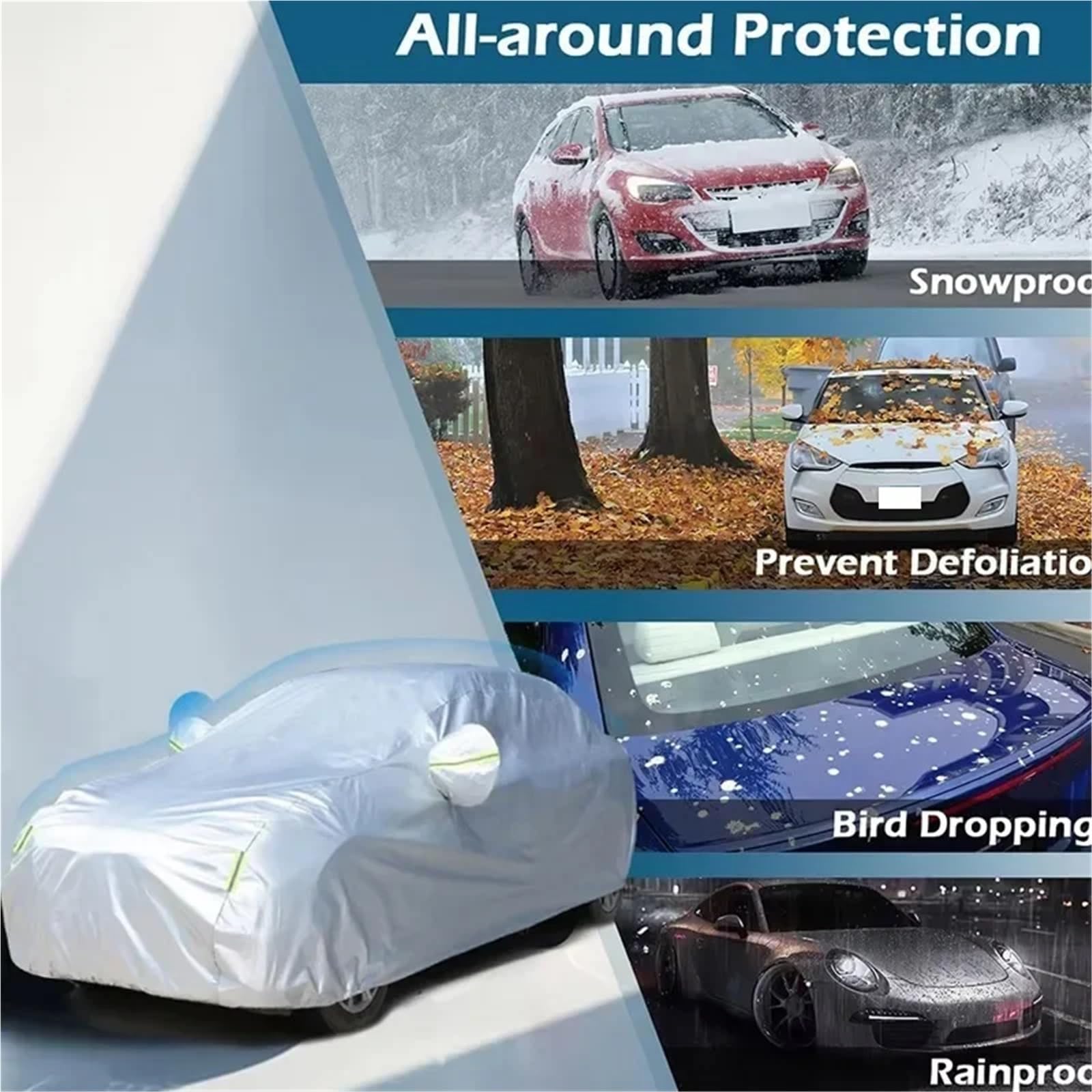 rorweinooye 6-layer car cover mirror pockets ensure snug fit