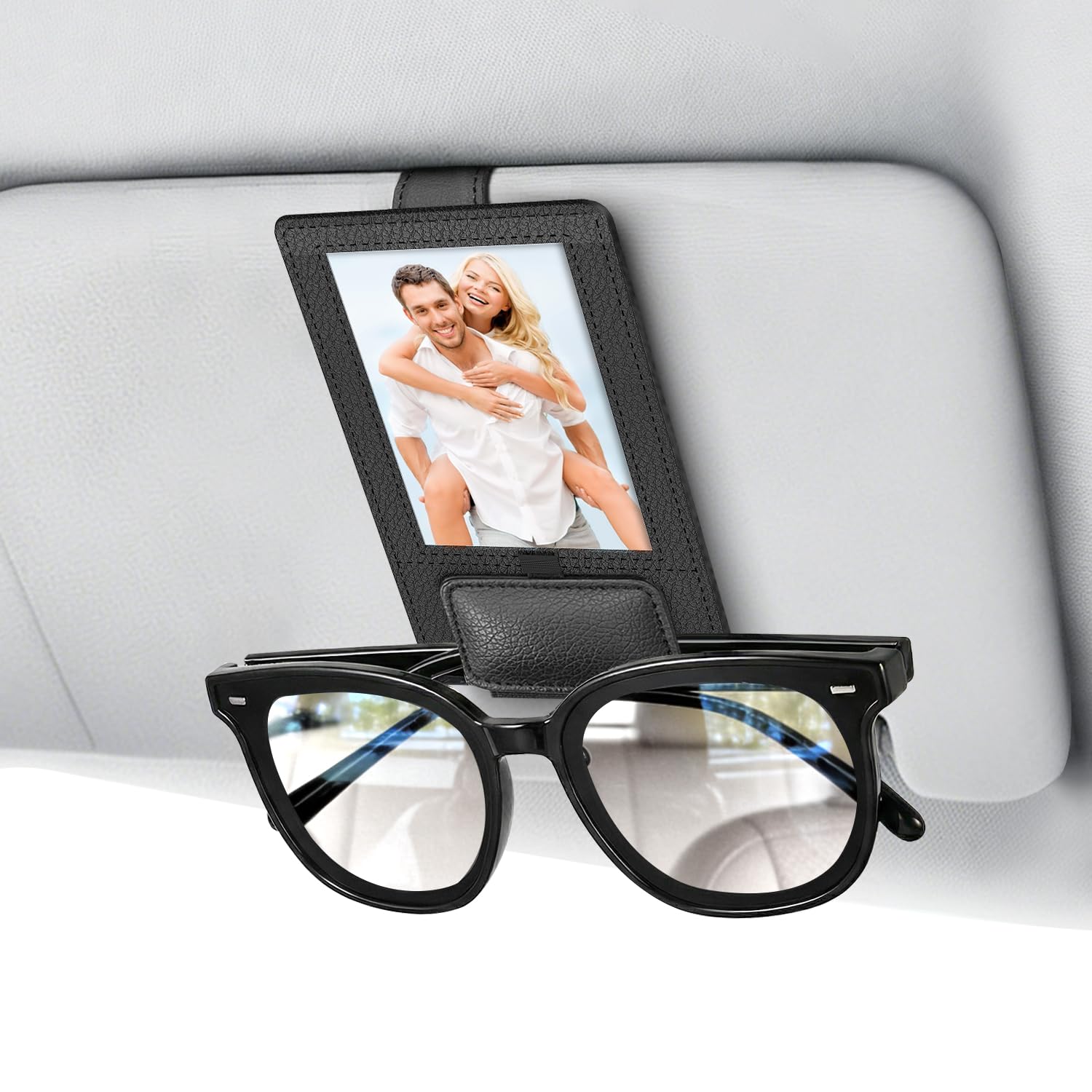 Rosaver 2-in-1 Sunglass Holder with magnetic flap secures eyewear on the road.