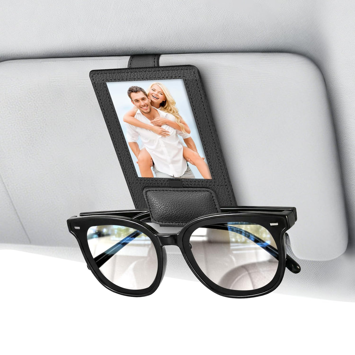 Rosaver 2-in-1 Sunglass Holder with magnetic flap secures eyewear on the road.