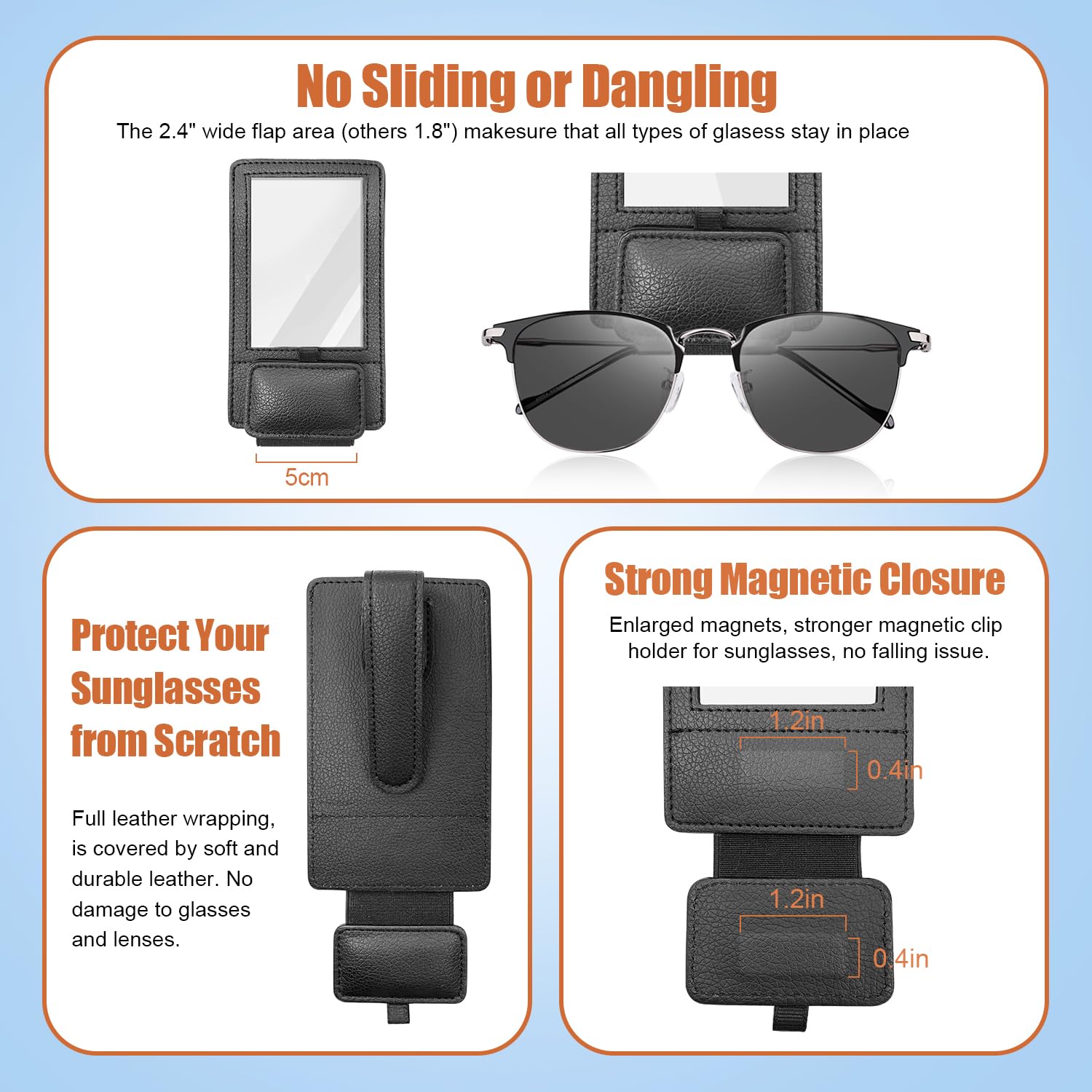 Rosaver leather-wrapped clip interior for premium protection
