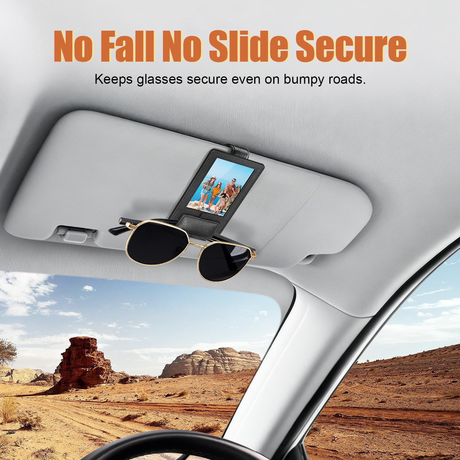 Rosaver no-slip design holds various sunglasses securely during bumpy drives.