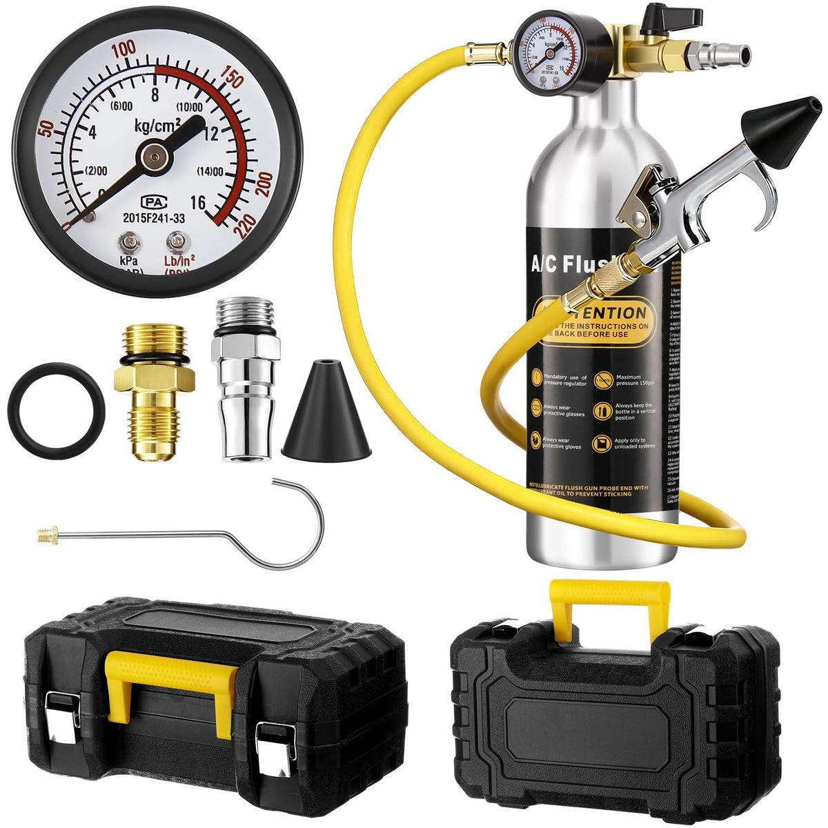 Rossesay AC Flush Kit empty can for controlled cleaning of car AC system