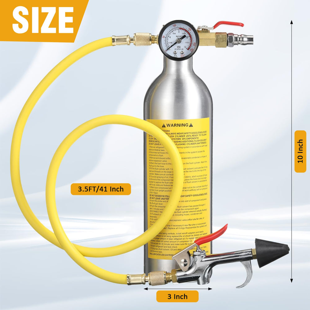 Rossesay AC Flush Kit pressure gauge shows real-time pressure