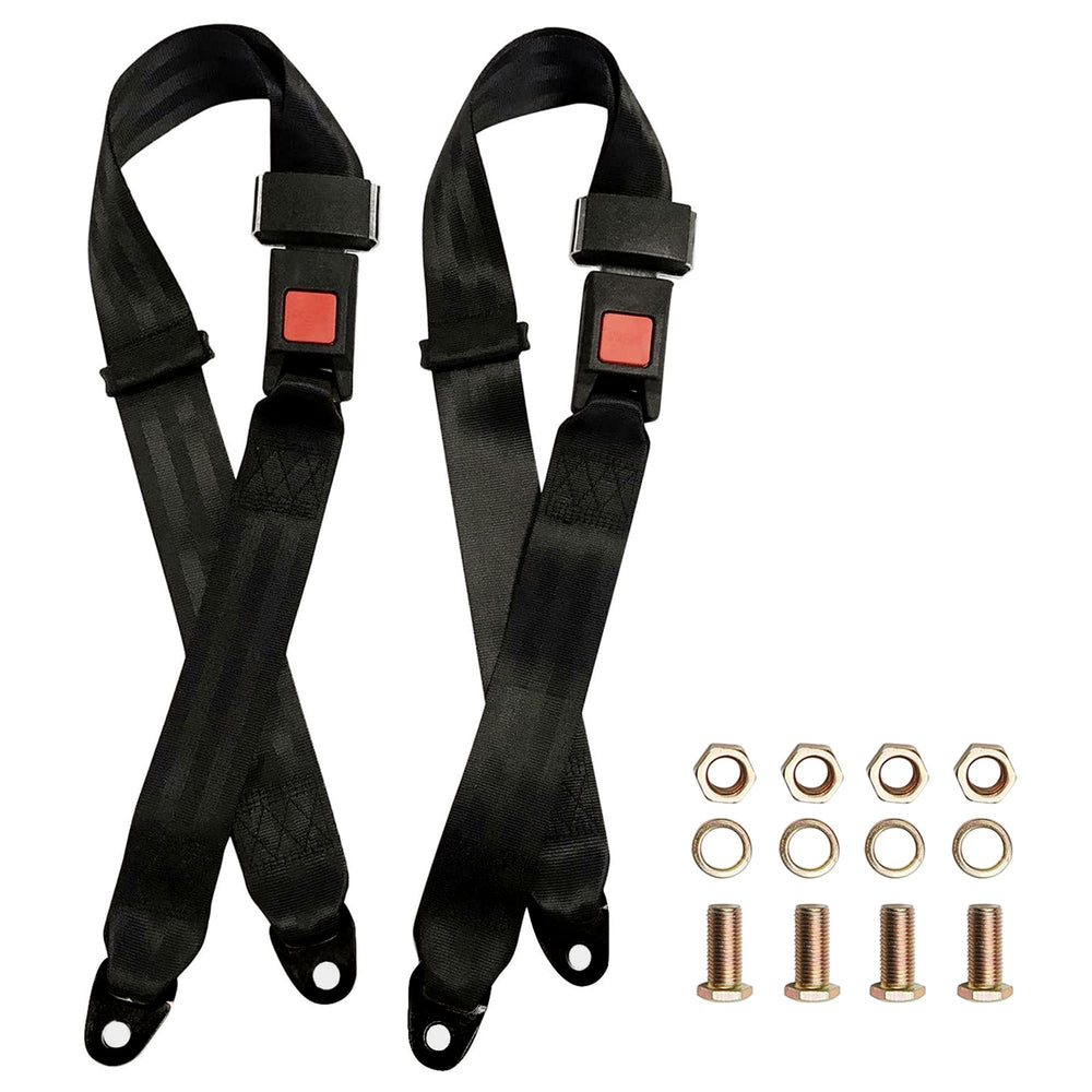 ROSSROLLA universal seatbelt kit on the golf cart front seat for secure driving.