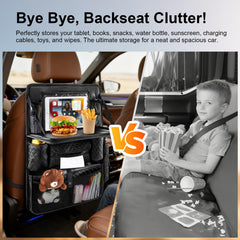 Rosynee 11-pocket storage car organizer to declutter rear seats for toys and snacks