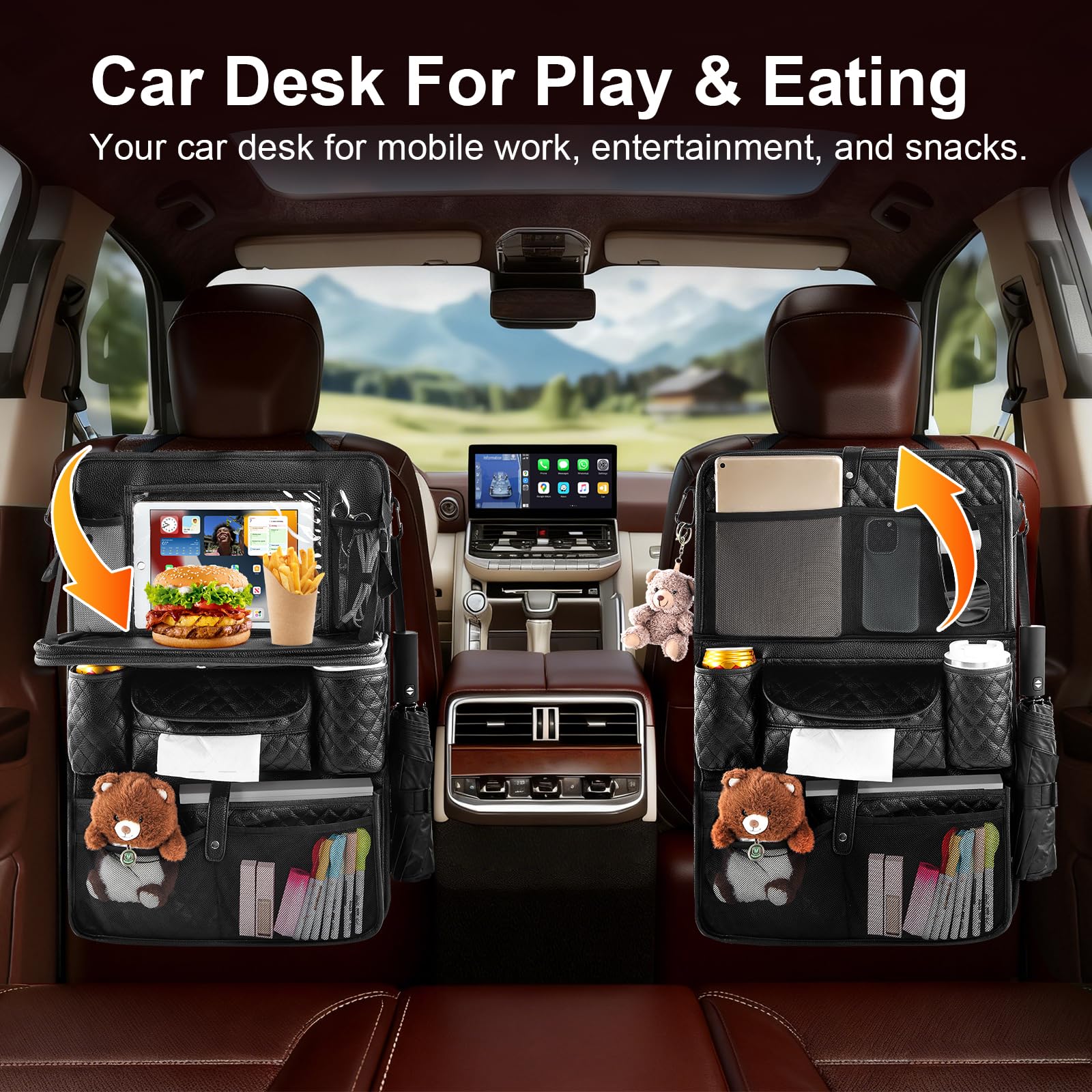 Rosynee backseat kick mat protector keeps seatbacks clean during kids trips