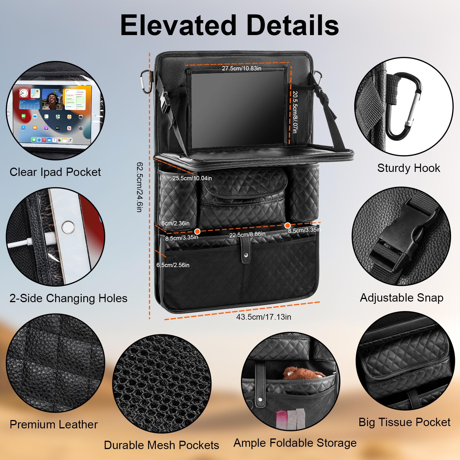 Rosynee tablet holder with USB port enables charging on the go