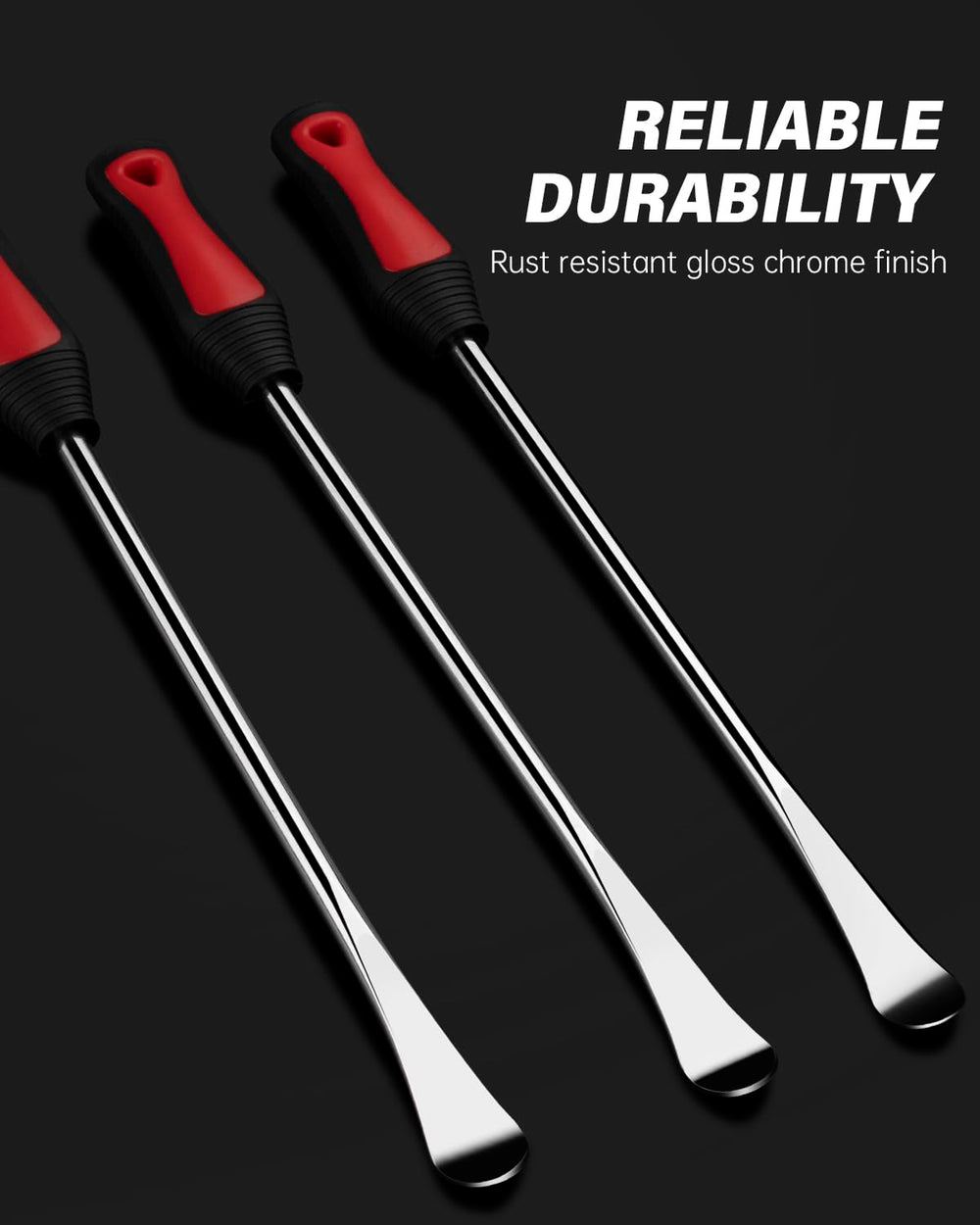 ROTATION extra-long lever provides superior leverage for tough tire changes.