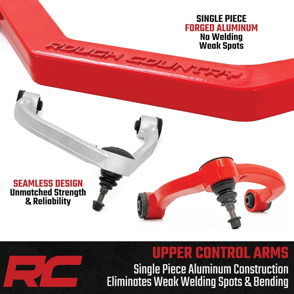 Rough Country forged upper control arm warranty label emphasizing limited lifetime coverage
