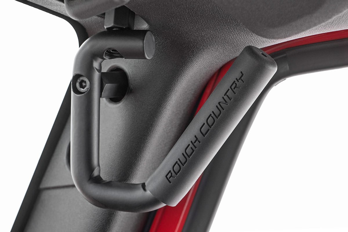 Close-up of extended bolt system for Rough Country grab handles