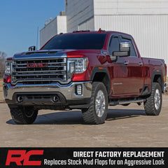 Rough Country mud flap delete front Sierra 3500HD installed for a cleaner front profile.
